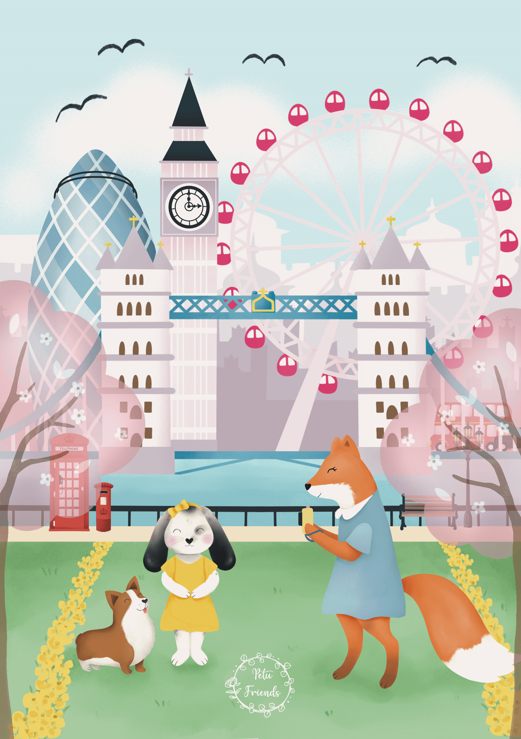 PetuFriends animace Brusinka Králíčková a liška Eliška v Londýně